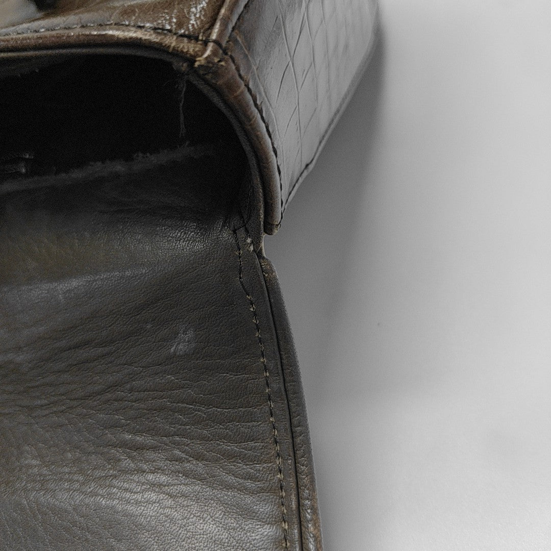 Calfskin Shoulder Bag Brown