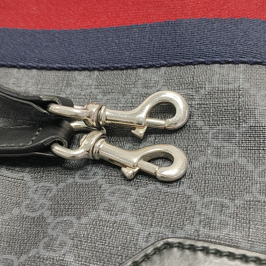 GG Supreme Monogram Coated Canvas Gray