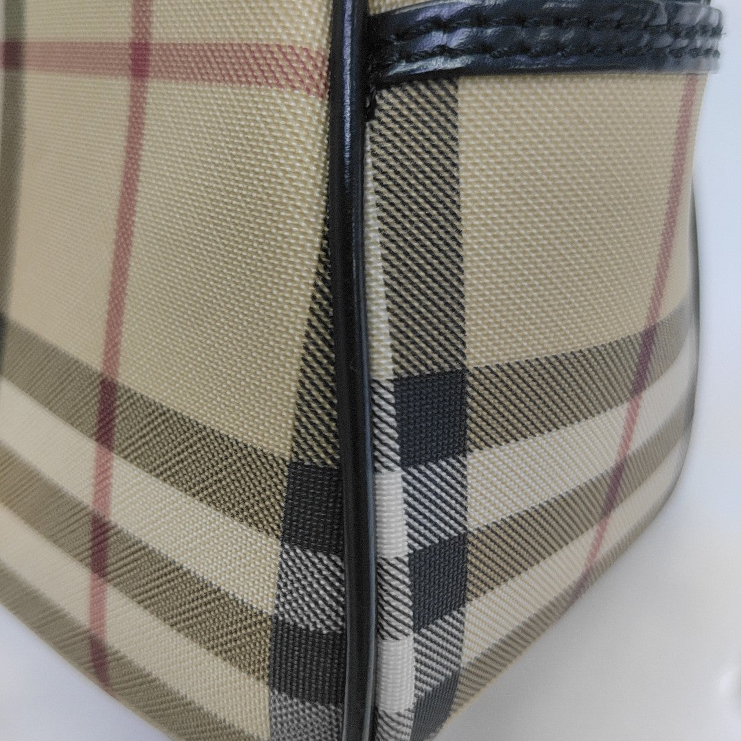 Coated Canvas Top Handle Bag Beige