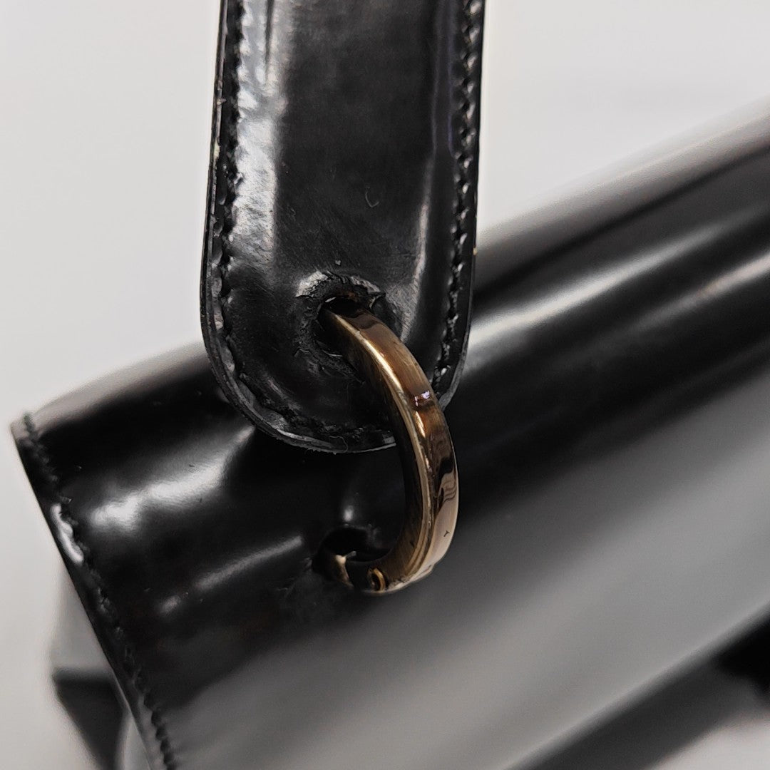 Calfskin Top Handle Bag Black