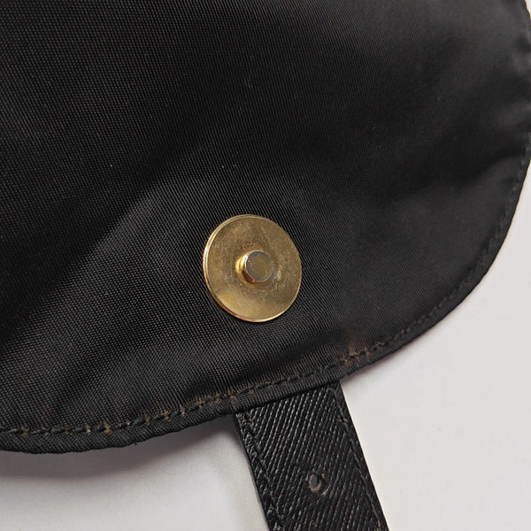 Quilted Nylon Backpack Black