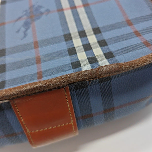 Coated Canvas Shoulder Bag Blue