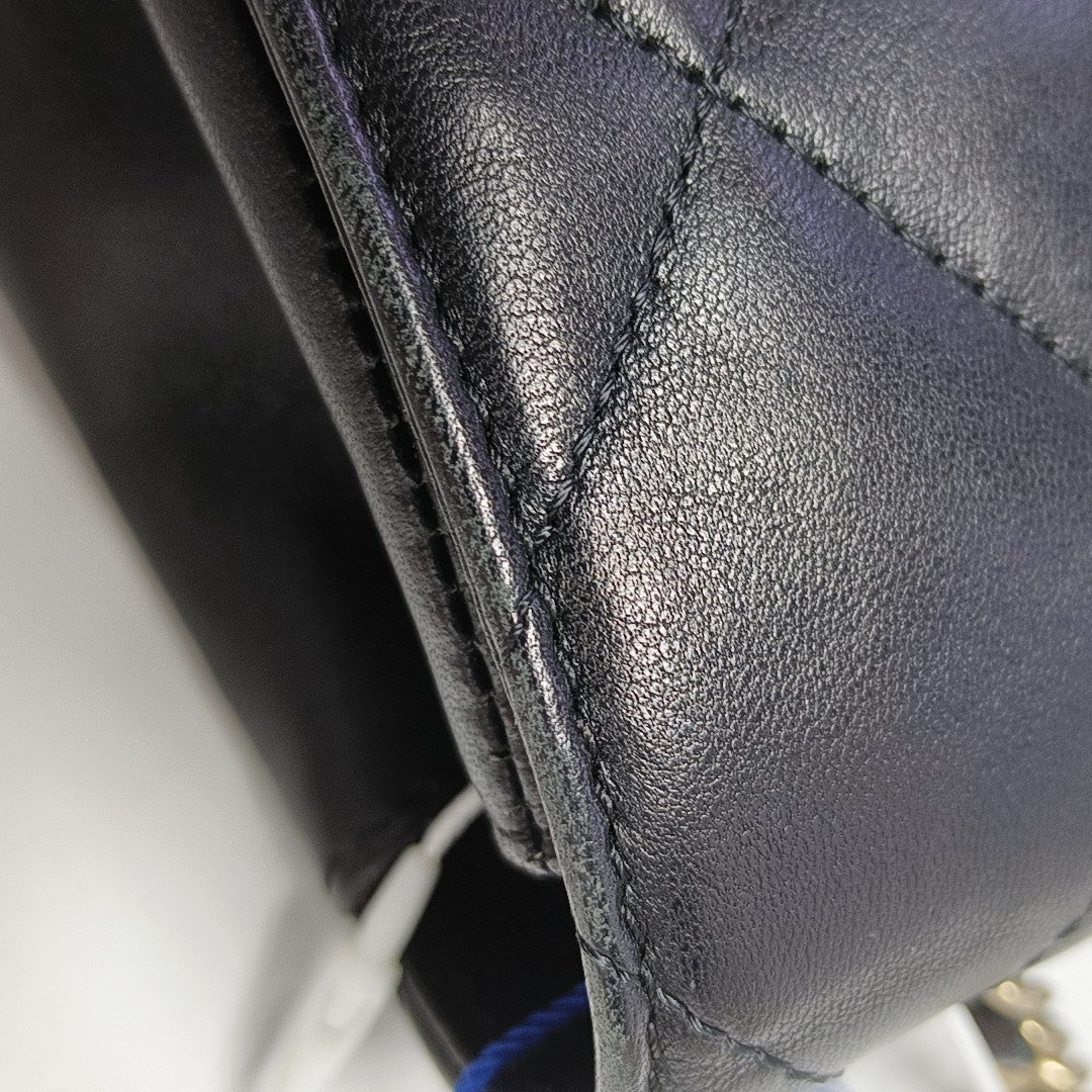 Quilted Lambskin Shoulder Bag Black