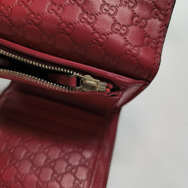 Monogram Calfskin Wallet Red