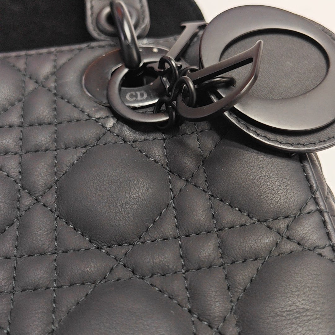 Lady Dior Small Cannage Calfskin Black