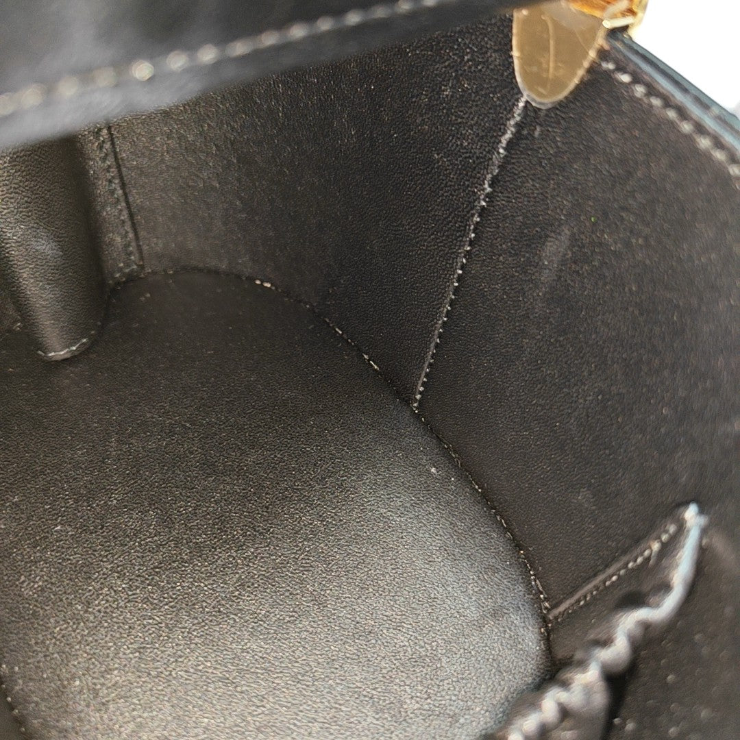 Quilted Calfskin Top Handle Bag Black