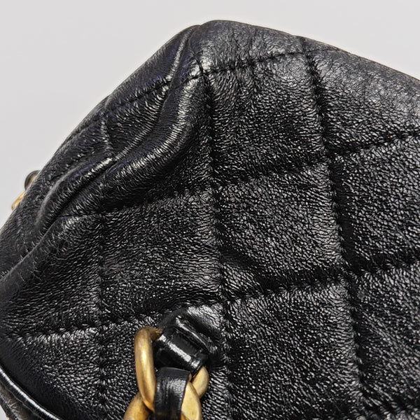 Quilted Calfskin Shoulder Bag Black