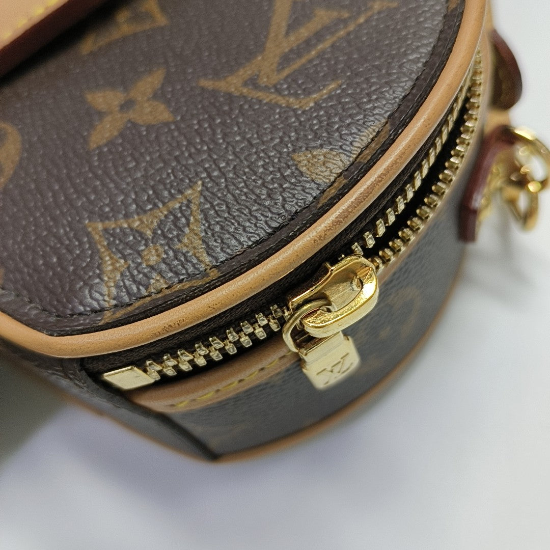 BOITE CHAPEAU Mini Monogram Coated Canvas Brown