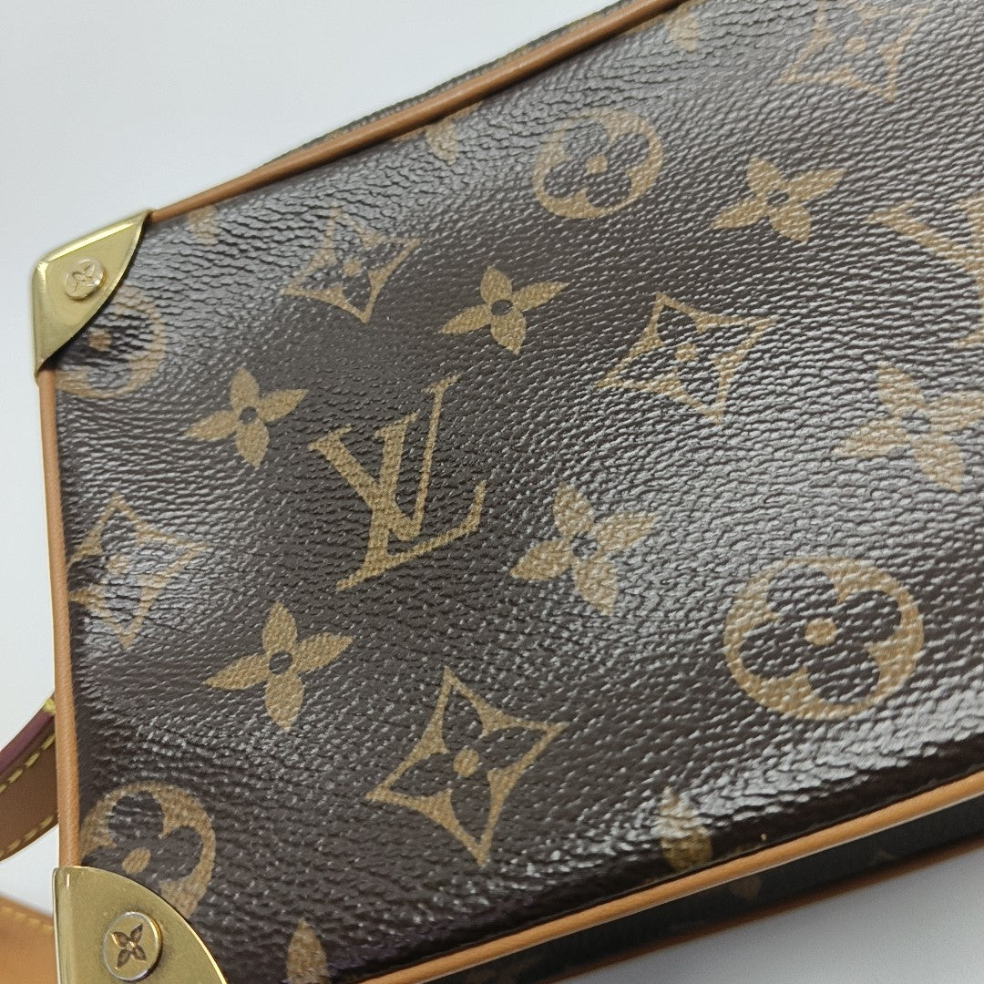 SOFT TRUNK Mini Monogram Coated Canvas Brown