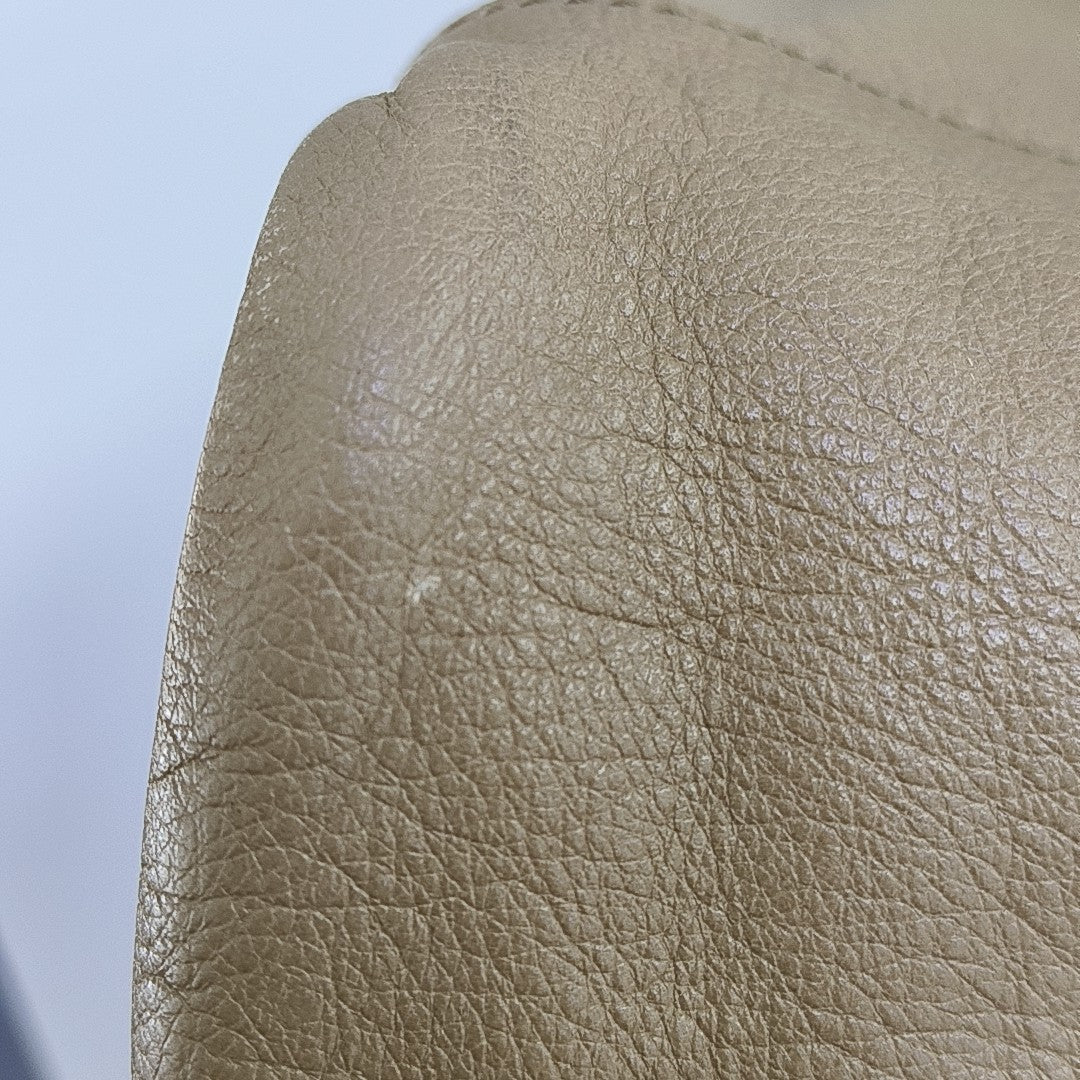 Leather Shoulder Bag Beige