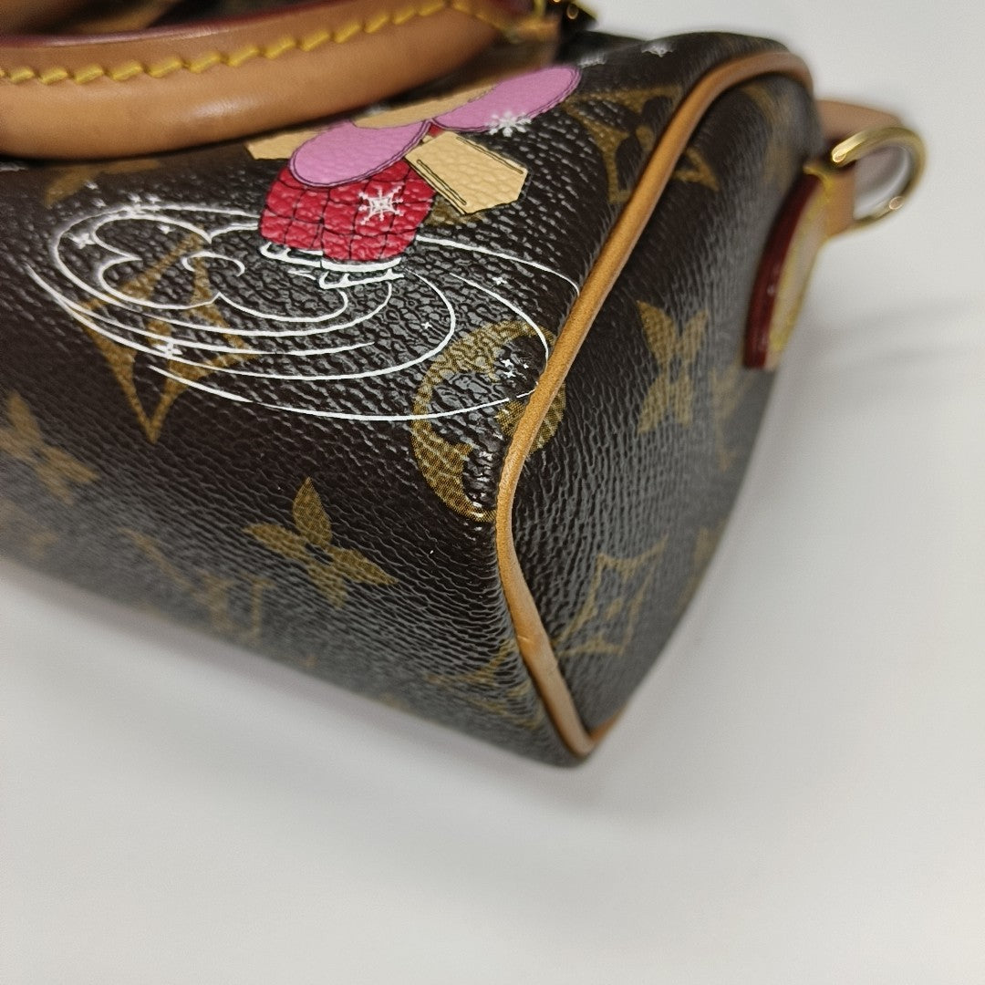 SPEEDY Nano Monogram Coated Canvas Brown