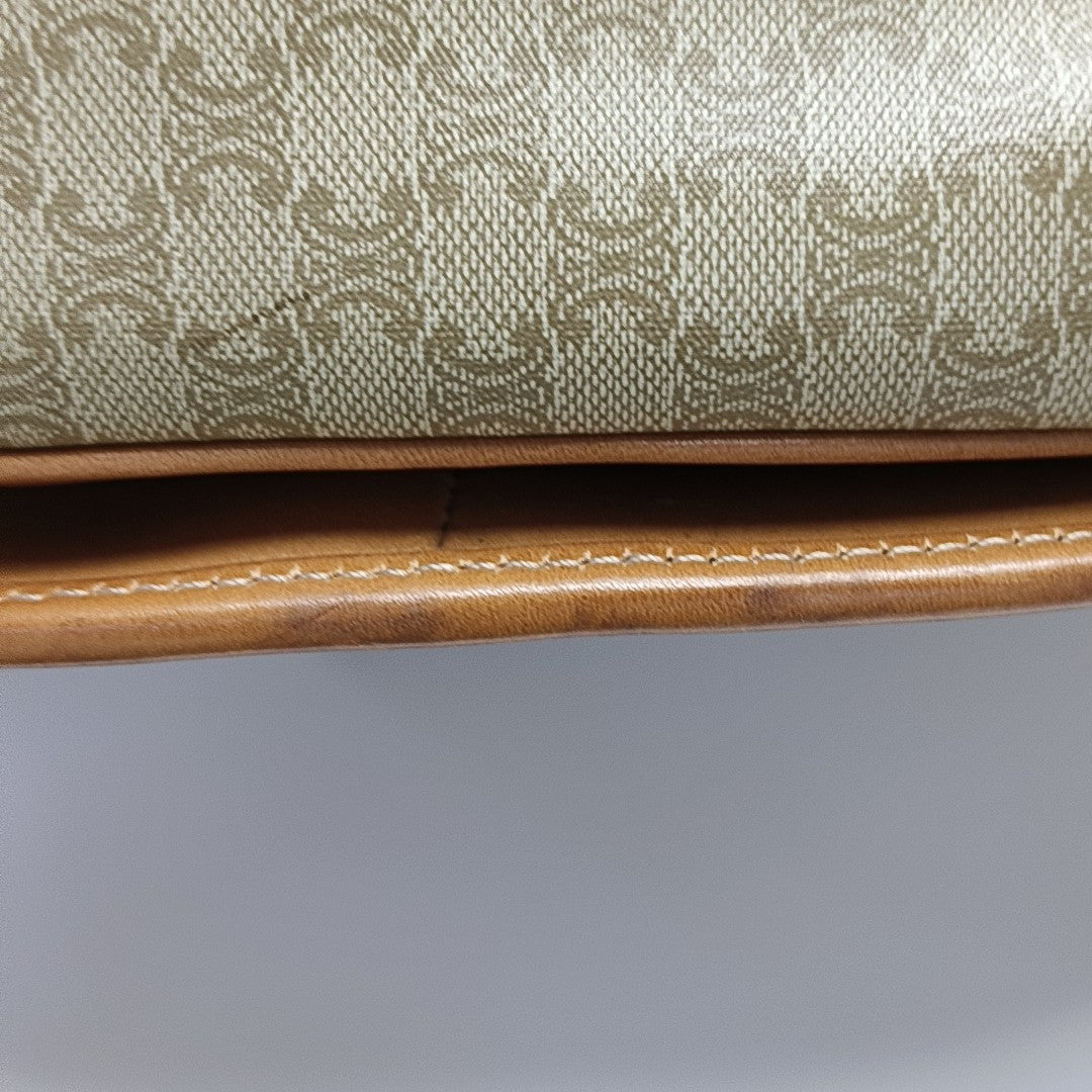 Coated Canvas Crossbody Bag Beige