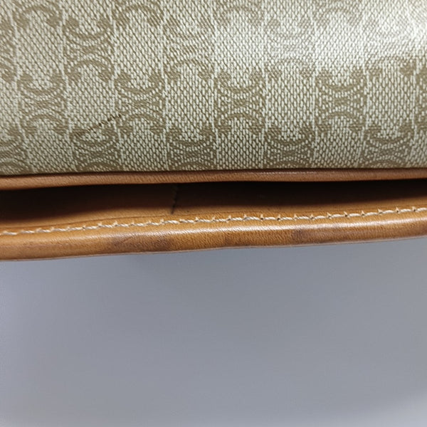 Coated Canvas Crossbody Bag Beige