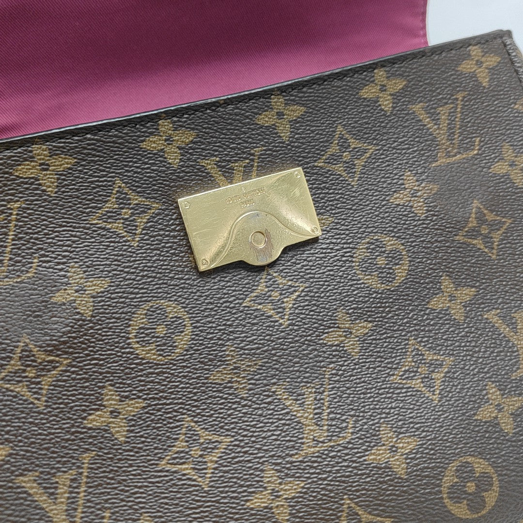 CLUNY PM Monogram Coated Canvas Brown