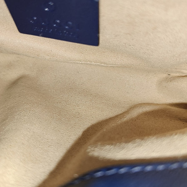 Authenticated pre-owned  GG Marmont Super Mini Quilted Calfskin Blue - Shoulder Bag at Looply