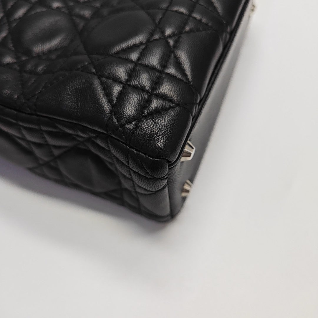 Lady Dior Mini Cannage Lambskin Black