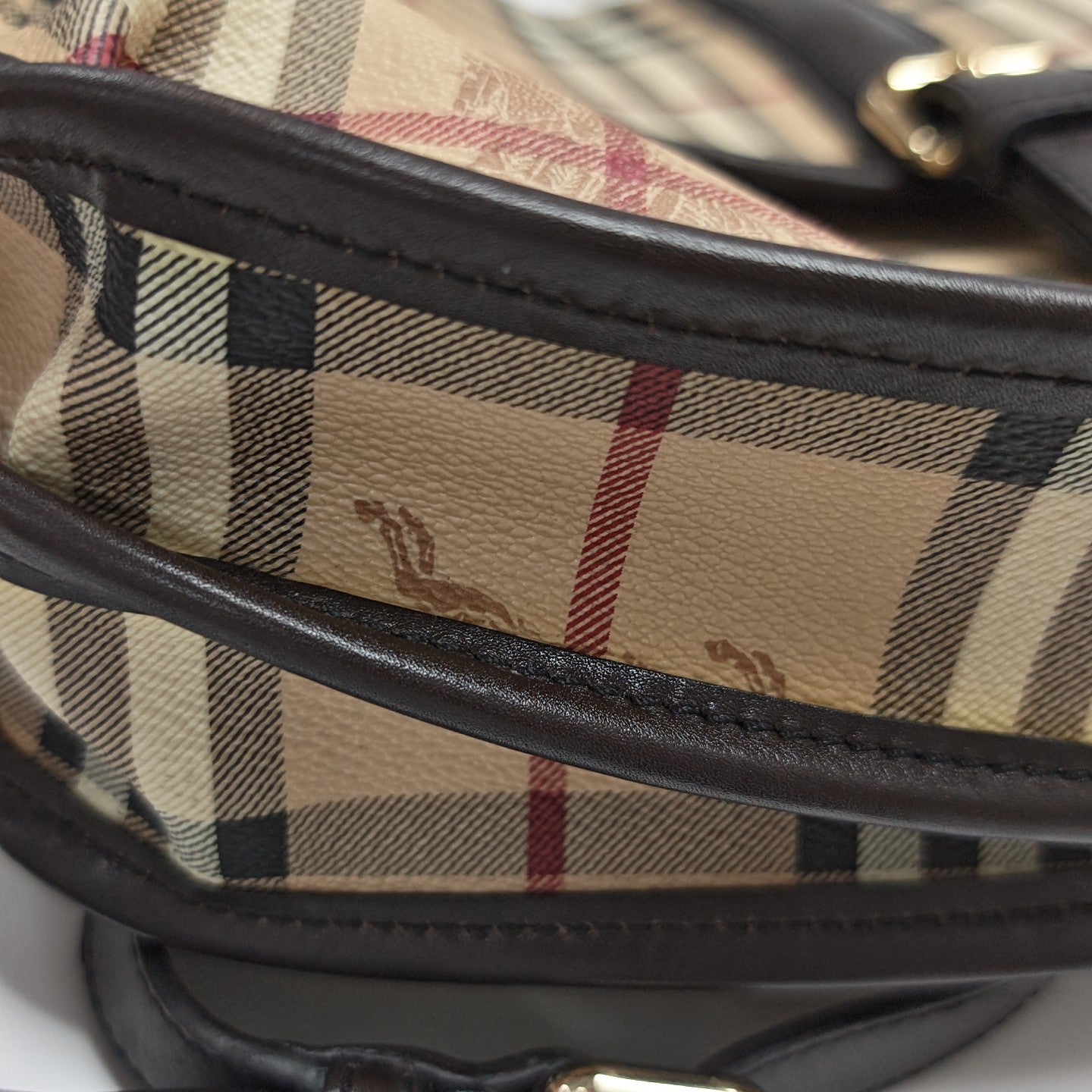 Coated Canvas Shoulder Bag Beige