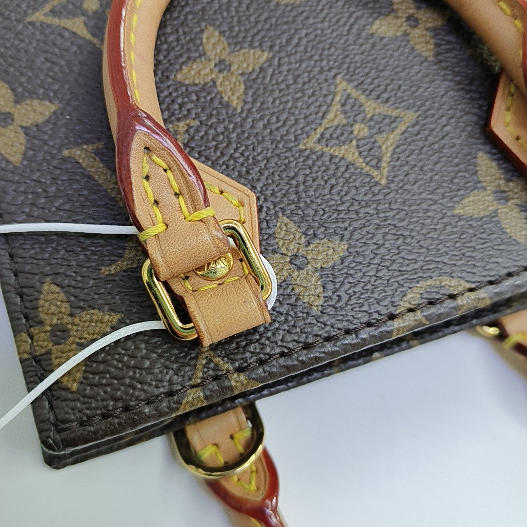 SAC PLAT Mini Monogram Coated Canvas Brown