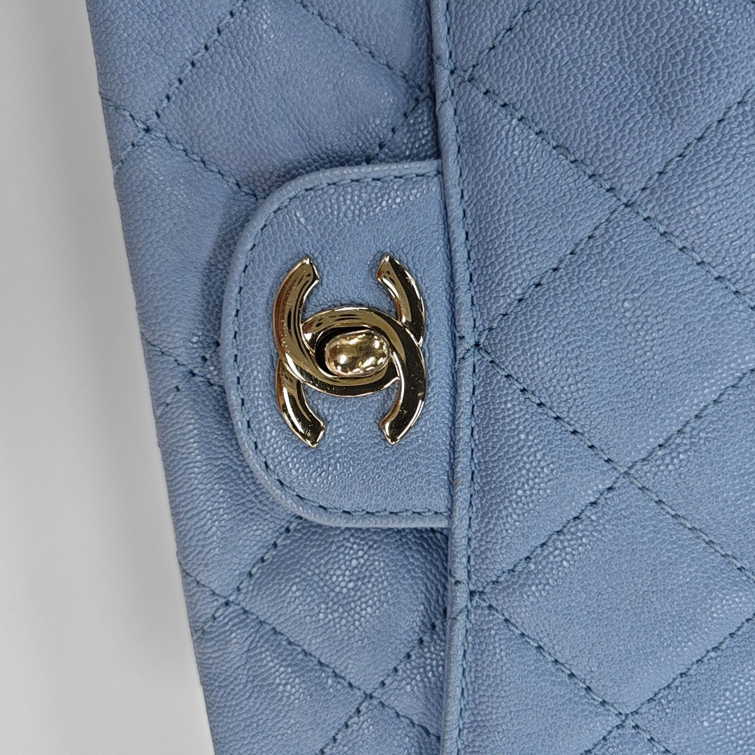 CLASSIC FLAP Mini Quilted Calfskin Blue