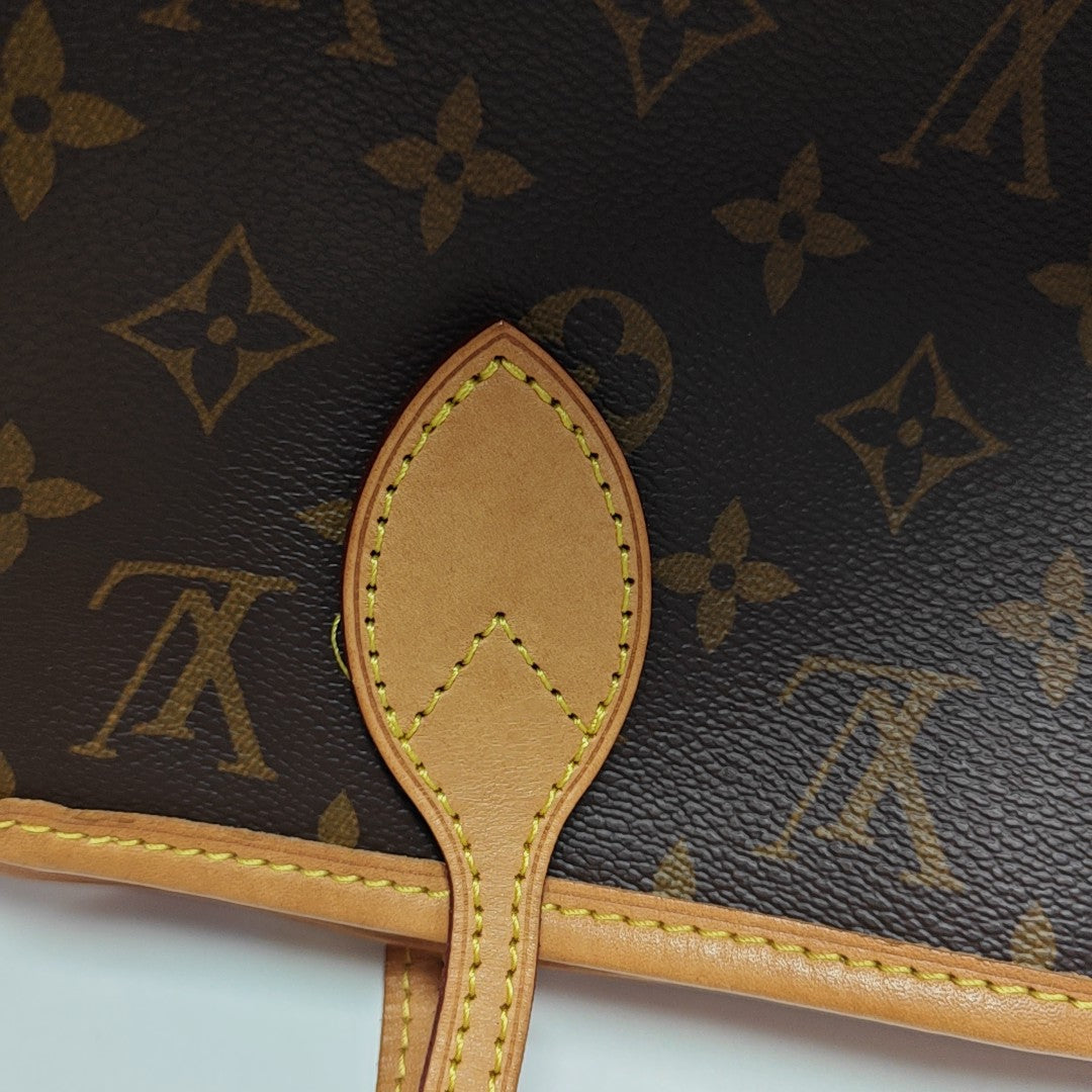 NEVERFULL MM Monogram Coated Canvas Brown