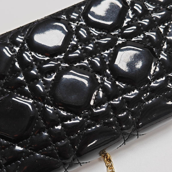 Lady Dior Small Quilted Patent Leather Black