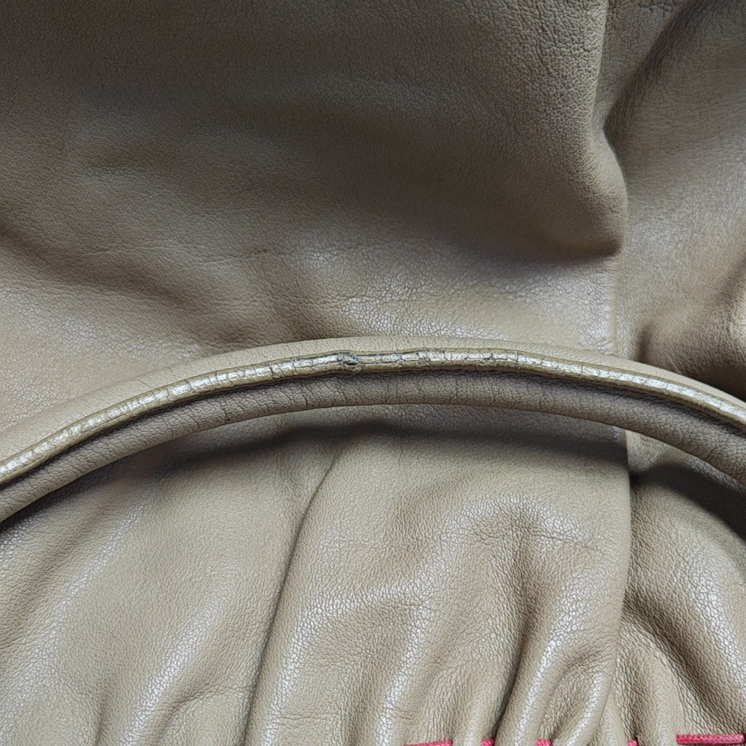 Quilted Calfskin Tote Bag Beige
