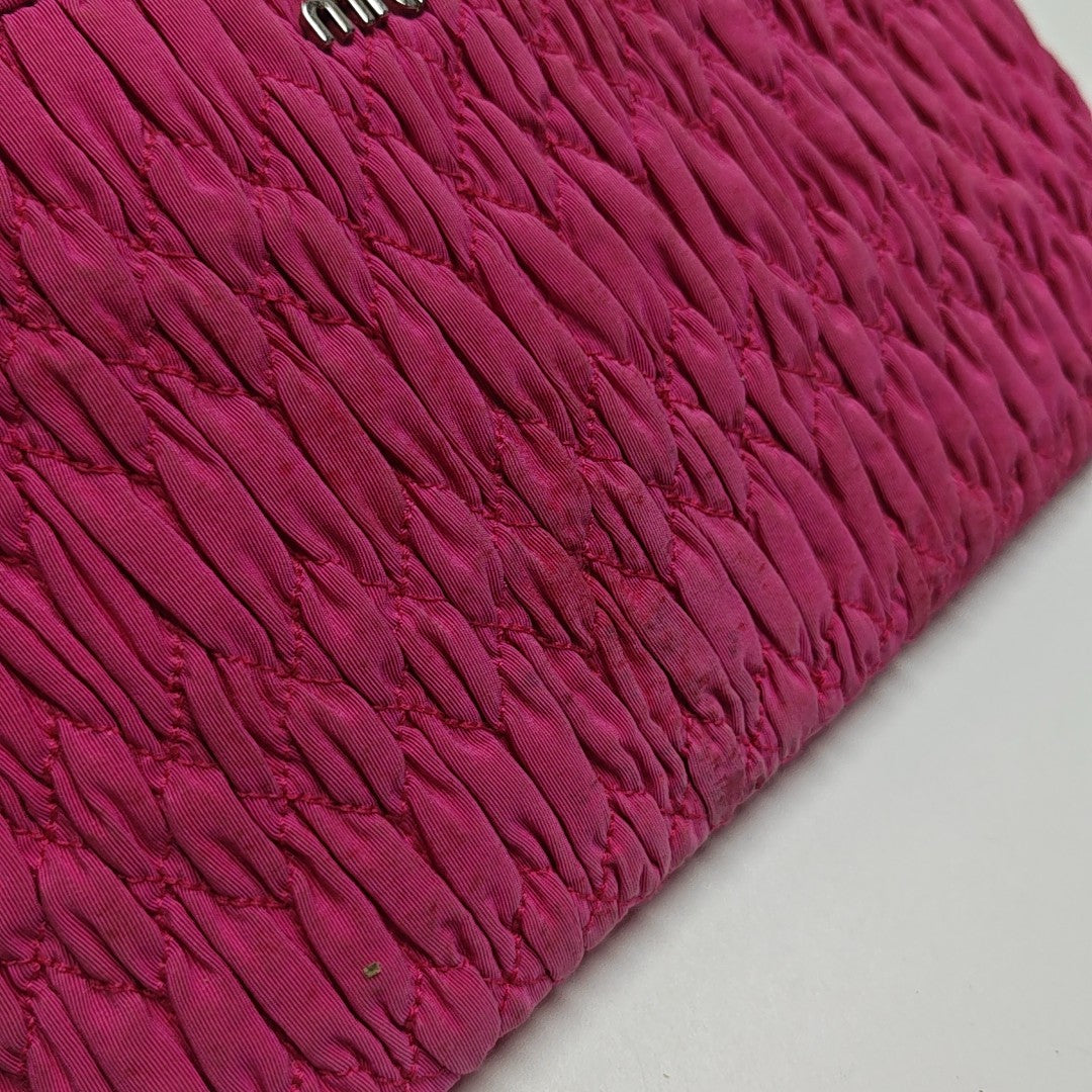 Quilted Fabric Shoulder Bag Red