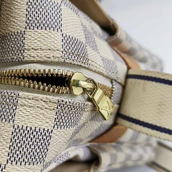 NAVIGLIO Damier Azur Coated Canvas White