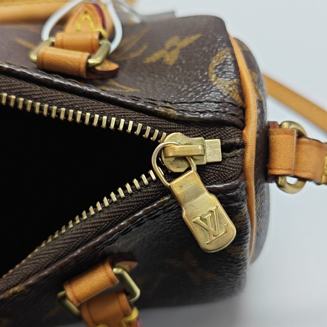 SPEEDY Nano Monogram Coated Canvas Brown