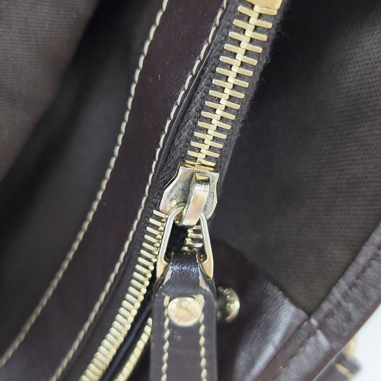 Monogram Coated Canvas Tote Bag Beige