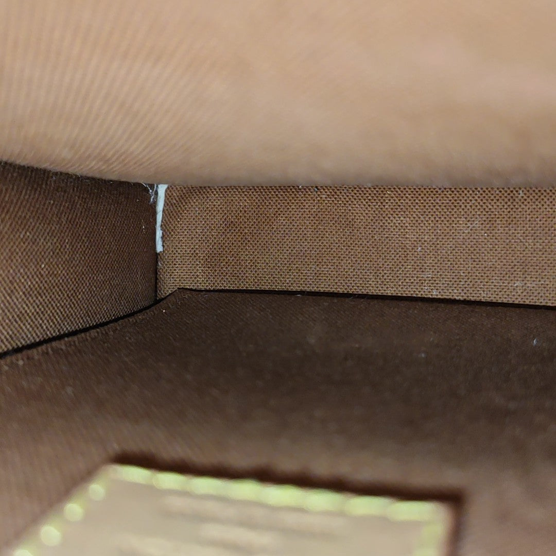 SAC PLAT Mini Monogram Coated Canvas Brown