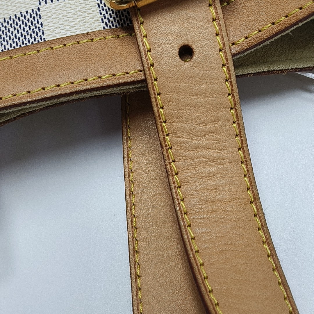 HAMPSTEAD MM Damier Azur Coated Canvas White