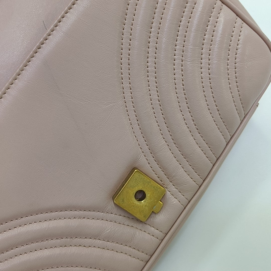 GG Marmont Medium Quilted Calfskin Pink