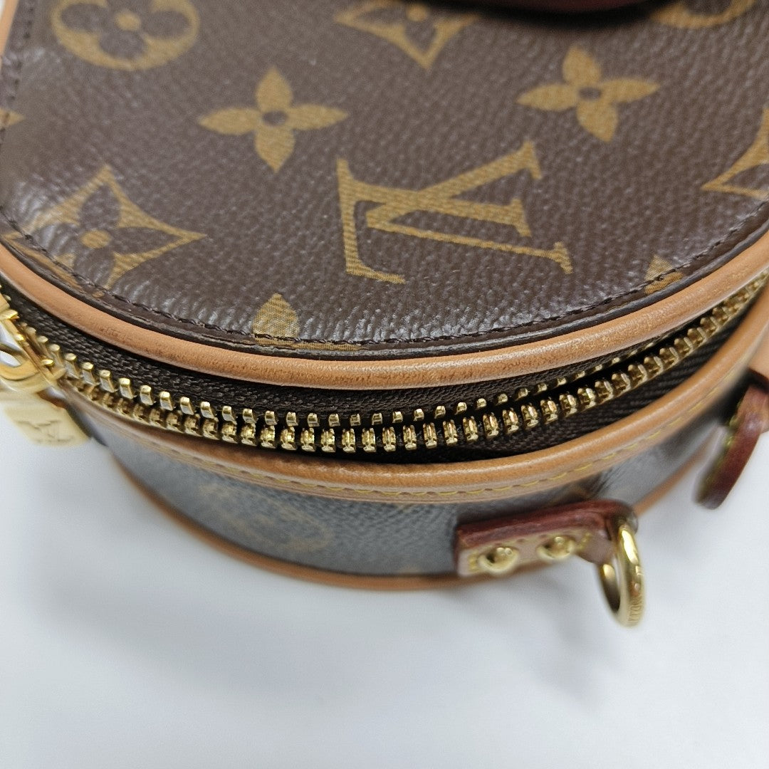 BOITE CHAPEAU Mini Monogram Coated Canvas Brown