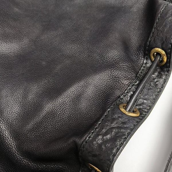 Calfskin Top Handle Bag Black