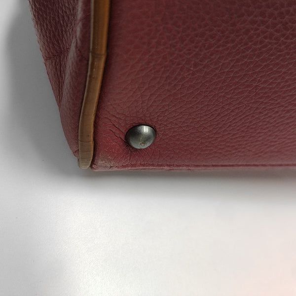 BOWLER Small Quilted Grained Calfskin Red