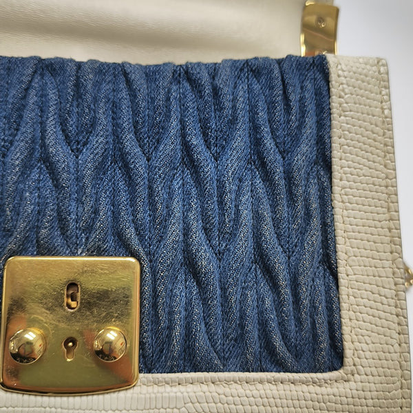 Miu Confidential Quilted Denim Blue
