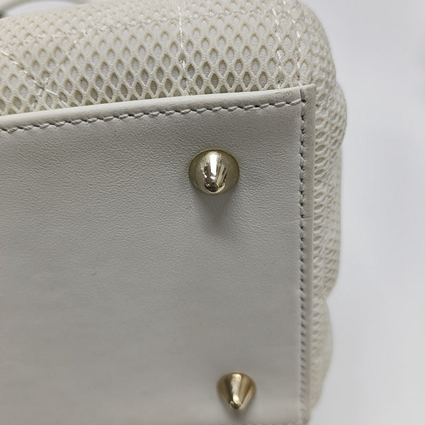 Lady D-Lite Medium Cannage Fabric White