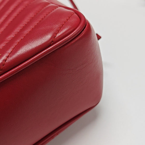 GG Marmont Medium Quilted Calfskin Red