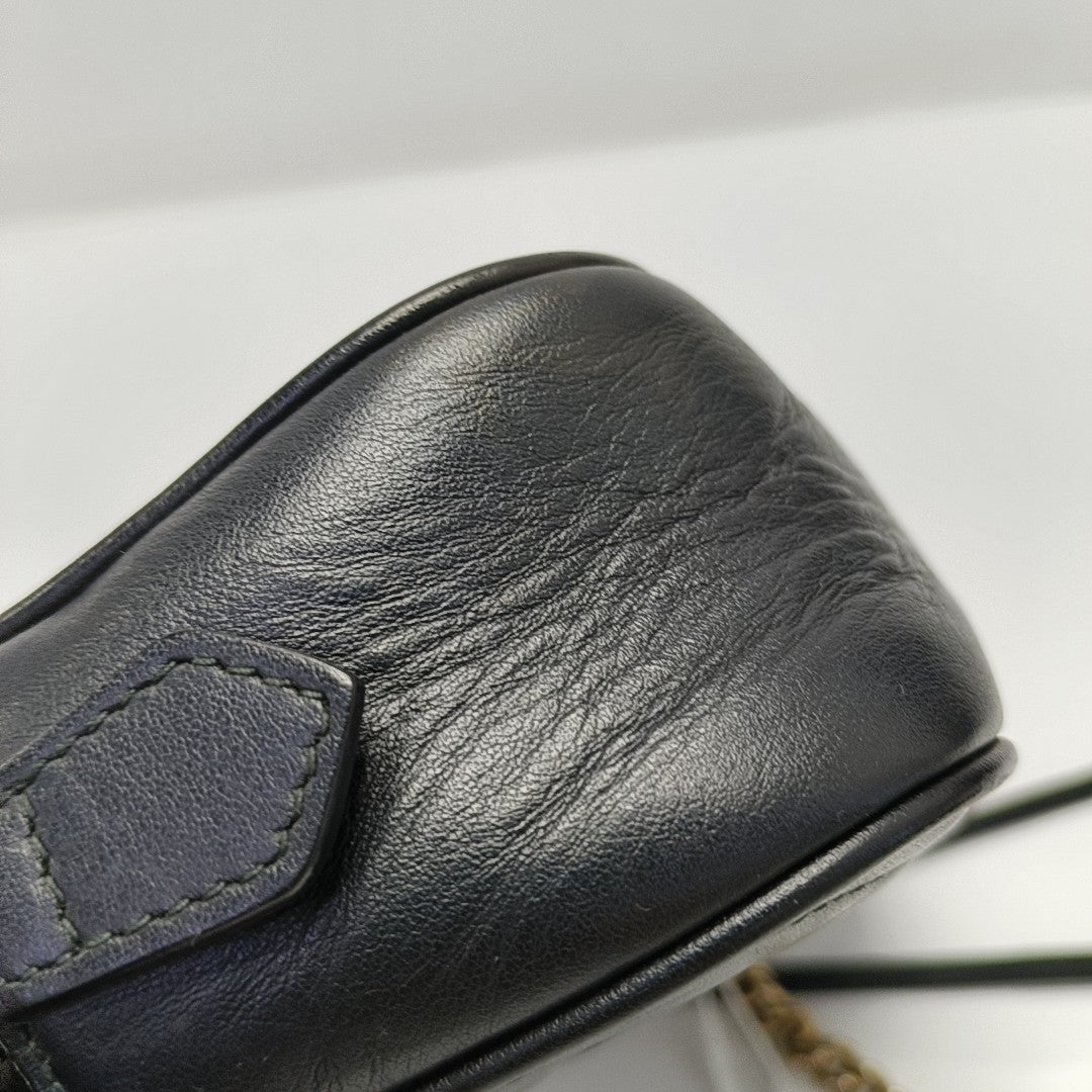 GG Marmont Mini Quilted Calfskin Black