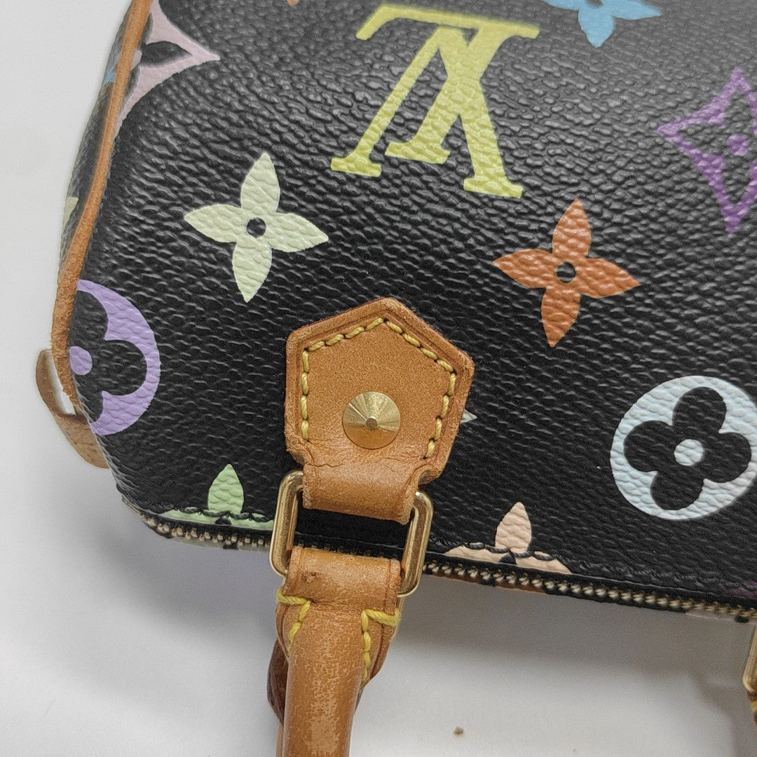 LV × TM SPEEDY Nano Lona Monogram Revestida Negra