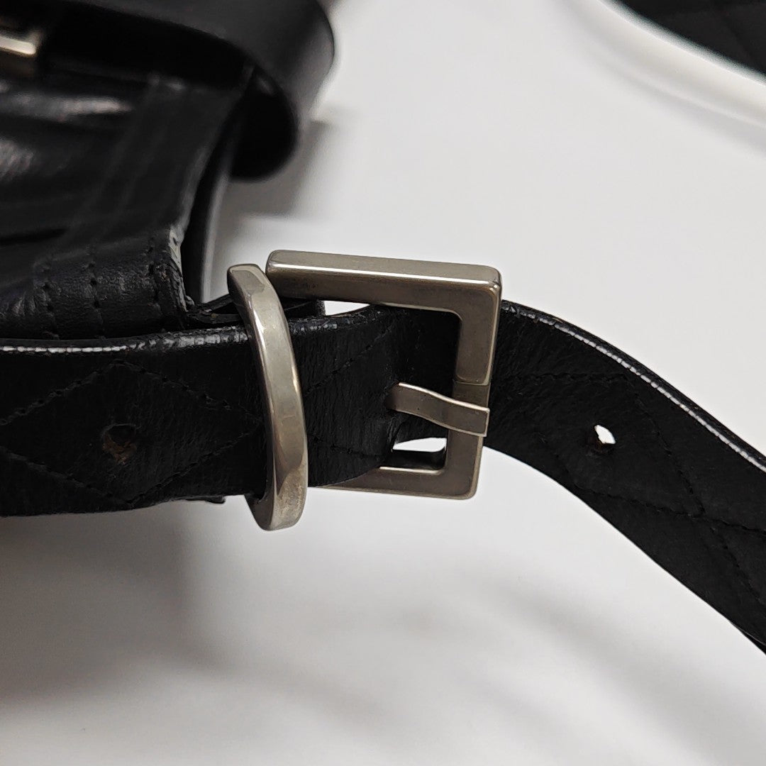Calfskin Top Handle Bag Black