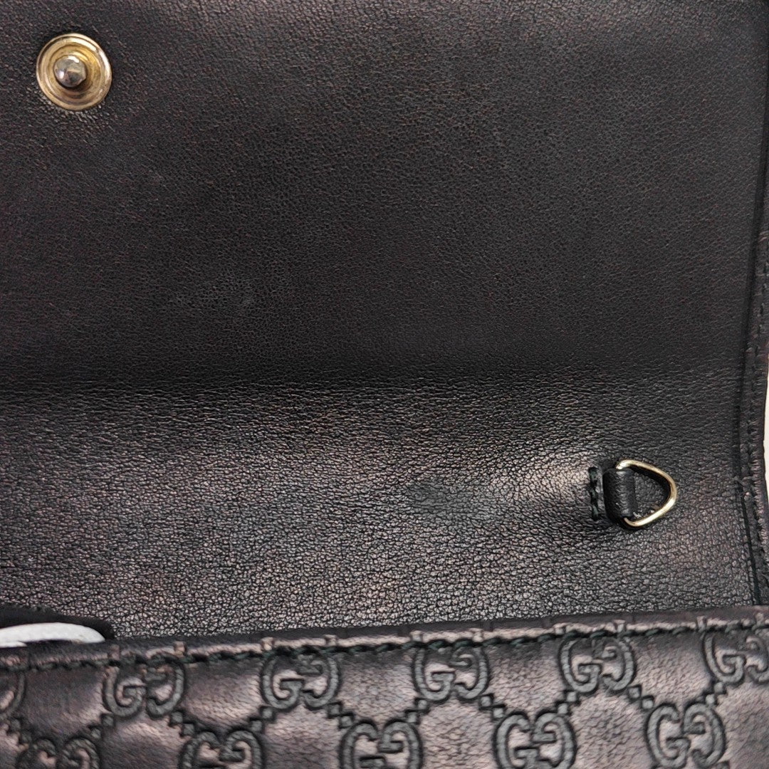 Microguccissima Monogram Calfskin Black Wallet