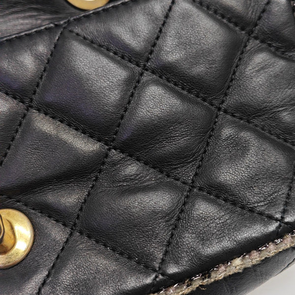 Quilted Calfskin Shoulder Bag Black
