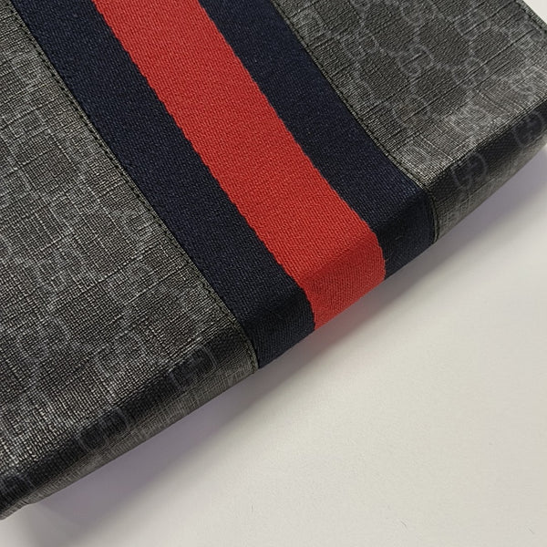 GG Supreme Monogram Coated Canvas Gray