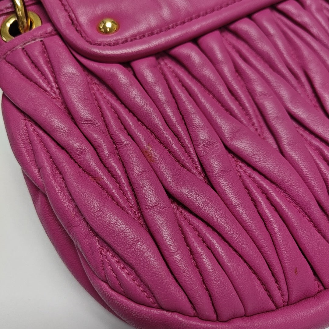 Miu Coffer Quilted Lambskin Pink