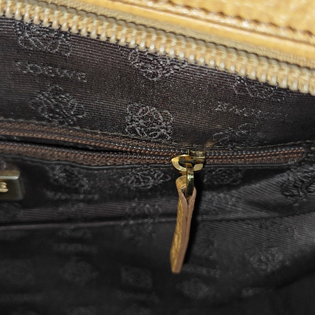 Calfskin Top Handle Bag Brown