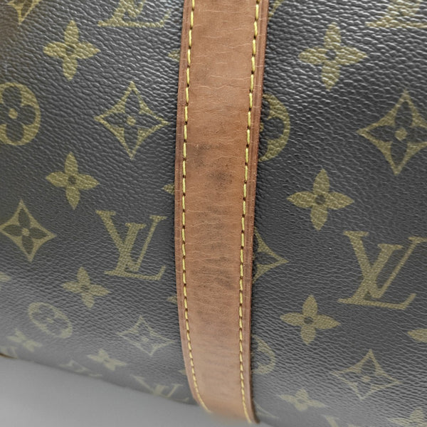 KEEPALL 60 Monogram Coated Canvas Brown