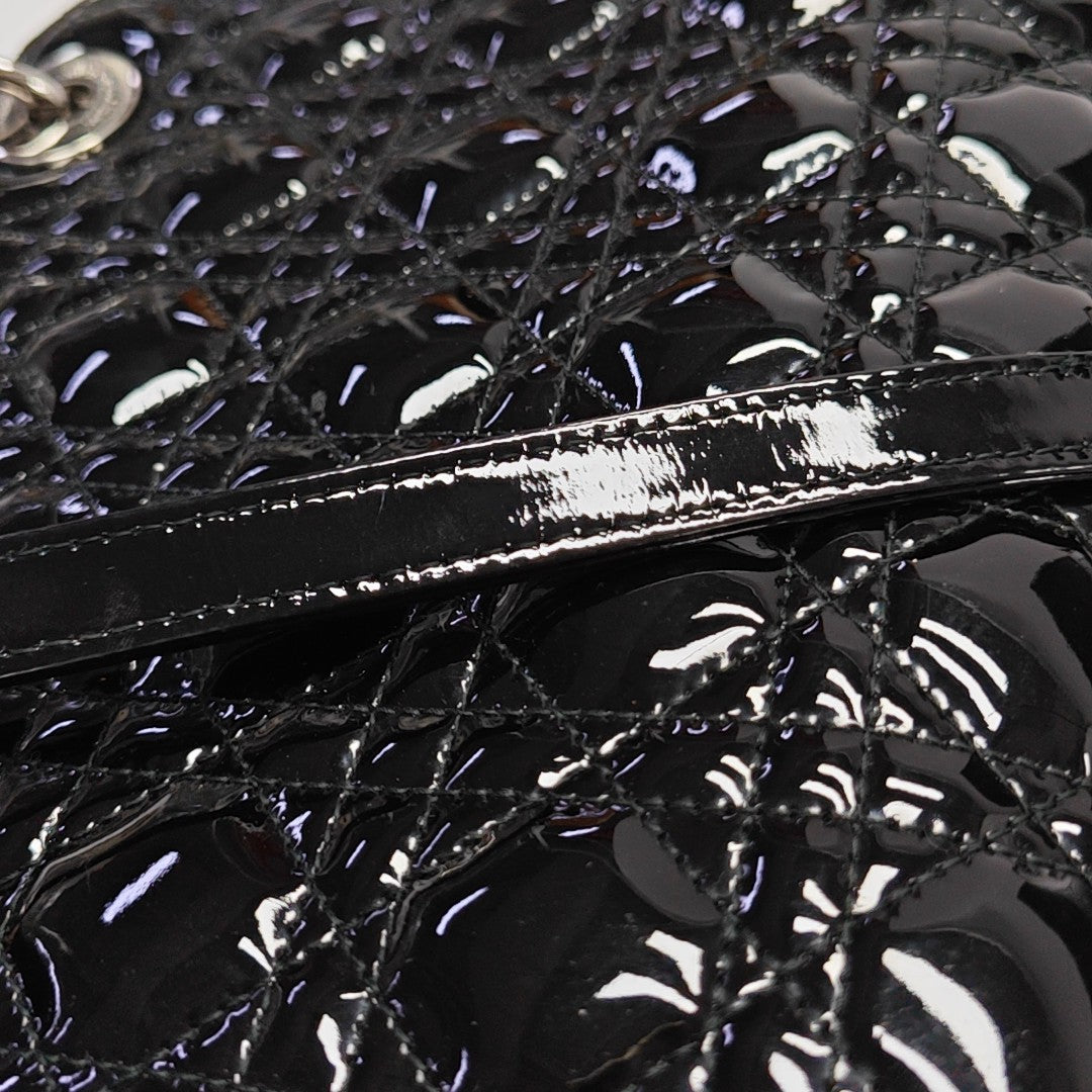 Lady Dior Medium Cannage Patent Leather Black