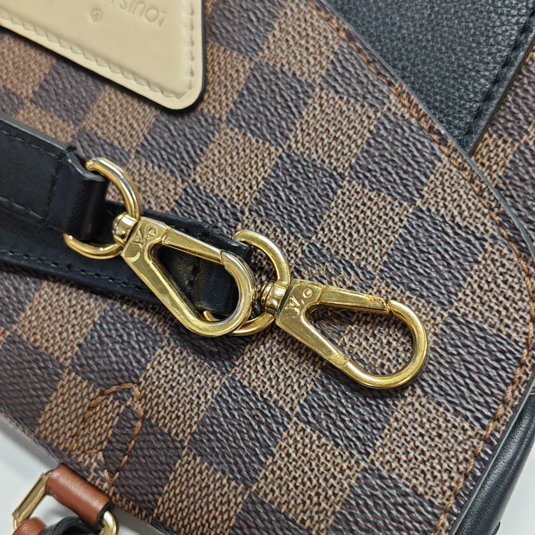 BEAUMARCHAIS Damier Ebene Coated Canvas Brown